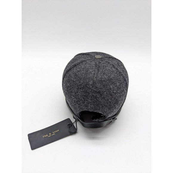 RAG & BONE Lexington 100% wool baseball cap hat - CHARCOAL GRAY - SMALL - Picture 5 of 11